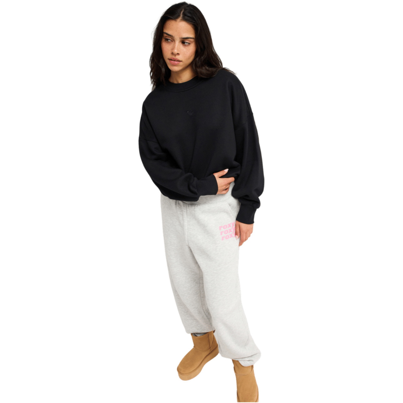 2026 Roxy Womens Solar Rush Relaxed Sweatshirt ERJFT05138 - Anthracite